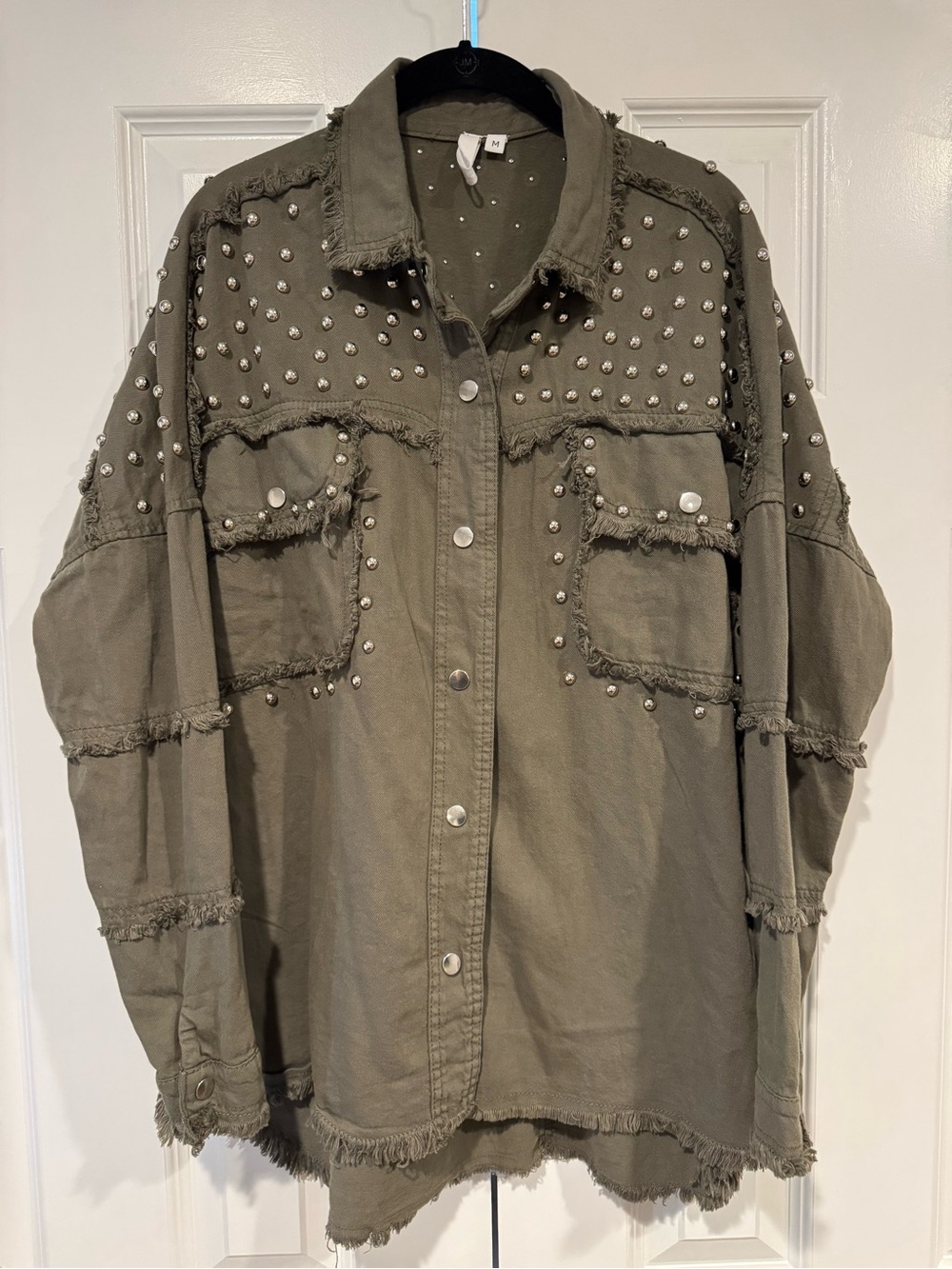 Elan Olive Studded Utility Jacket NWOT